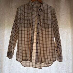 Madewell Small Cream Flannel Button-Up Shirt